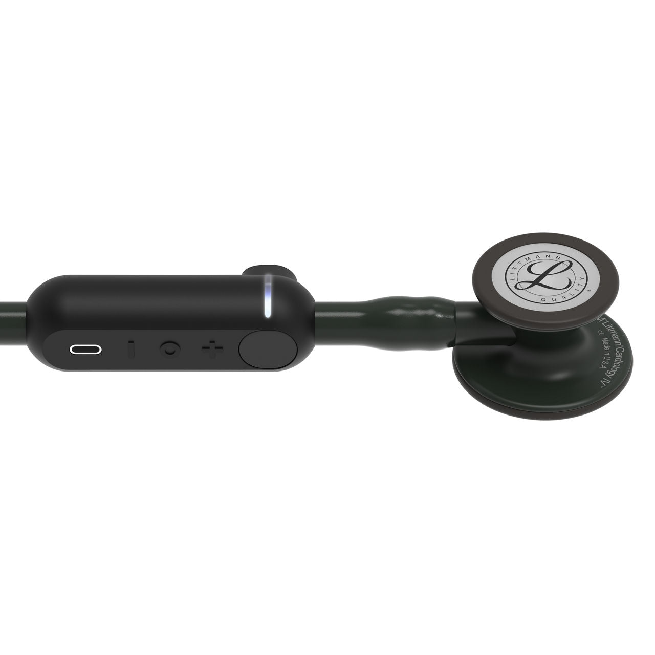 Estetoscopio Digital Littmann CORE, 8480, Tubo negro, Acabado tubo estandar, Campana negro mate