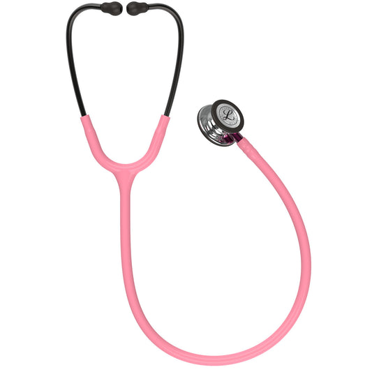 Littmann Classic III Stethoscope, 5962, Pearl Pink Tube, Mirror Finish, Smoked Black Headset