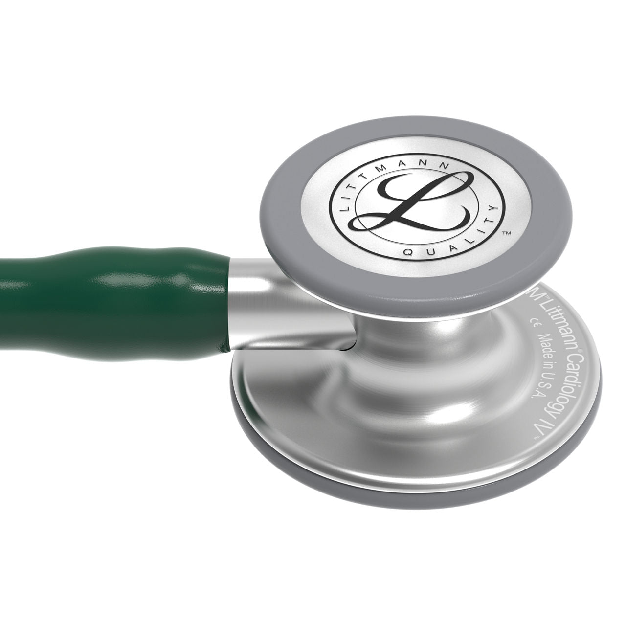 Estetoscopio Littmann Cardiology IV, 6155, Tubo verde cazador, Acabado tubo estandar, Campana acero inoxidable