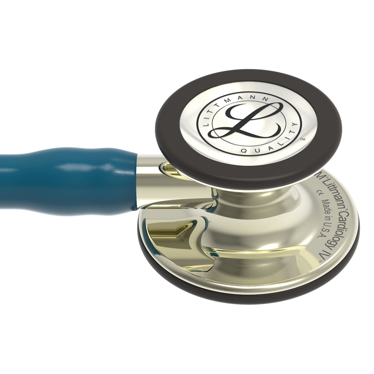 Estetoscopio Littmann Cardiology IV, 6190, Tubo azul caribe, Acabado tubo estandar, Campana champaña alto brillo