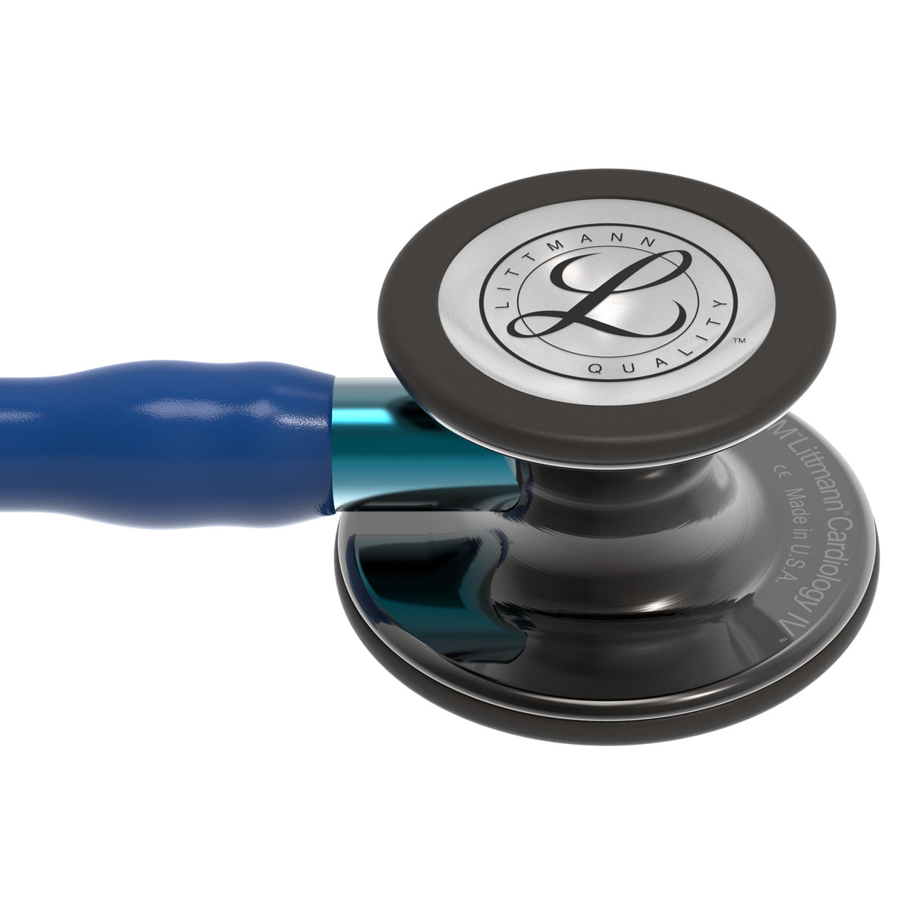 Estetoscopio Littmann Cardiology IV, 6202, Tubo azul marino, Acabado tubo estandar, Campana ahumado alto brillo, Vástago azul