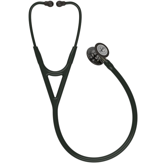 Estetoscopio Littmann Cardiology IV, 6204, Tubo negro, Acabado tubo estandar, Campana ahumado alto brillo, Vástago champaña