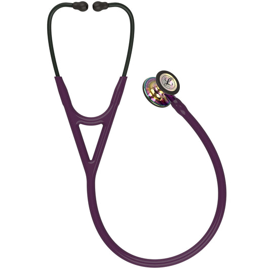 Estetoscopio Littmann Cardiology IV, 6239, Tubo ciruela, Acabado tubo estandar, Campana arcoiris alto brillo, Vástago violeta, Auriculares negro