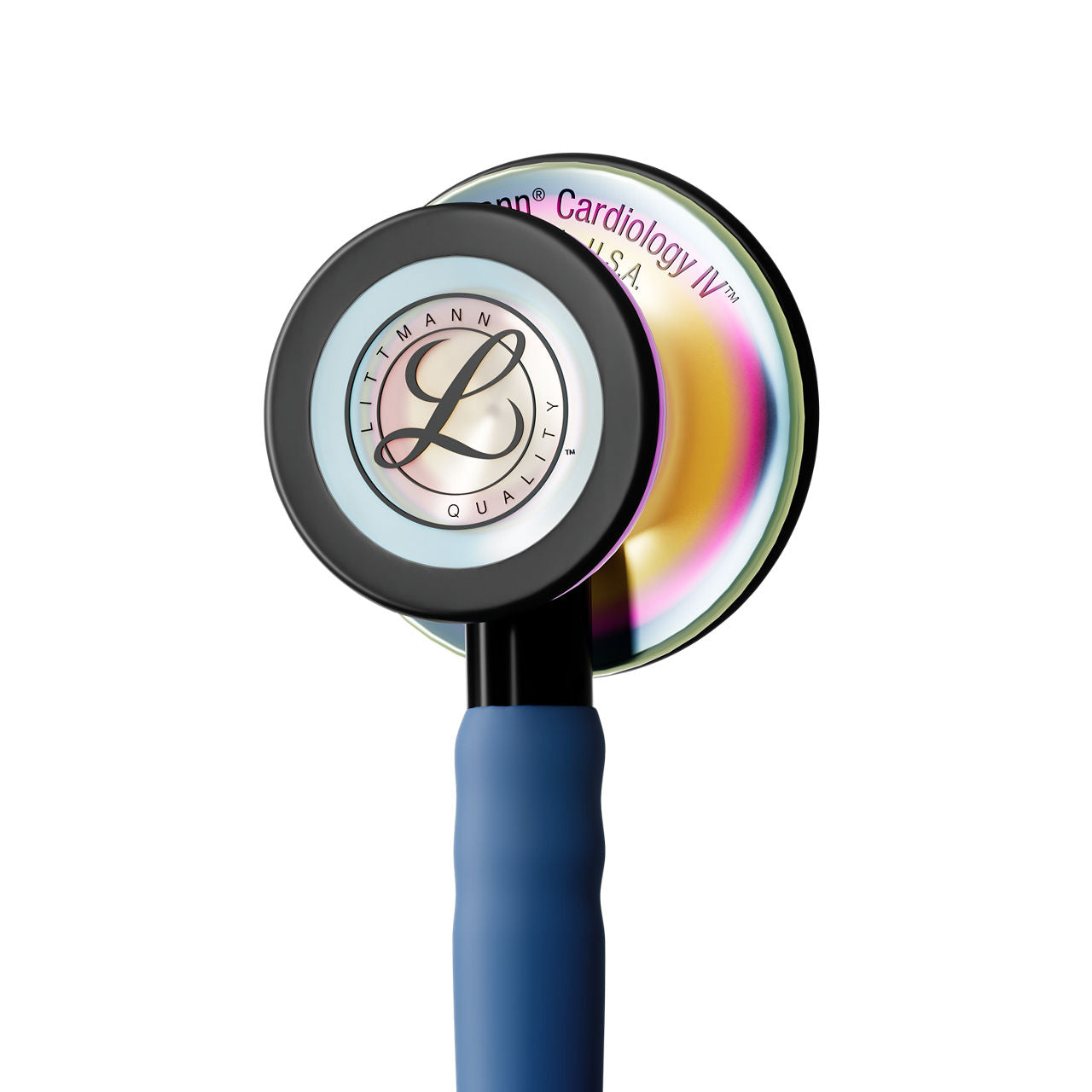 Estetoscopio Littmann Cardiology IV, 6242C, Tubo azul marino, Acabado tubo satinado, Campana arcoiris alto brillo