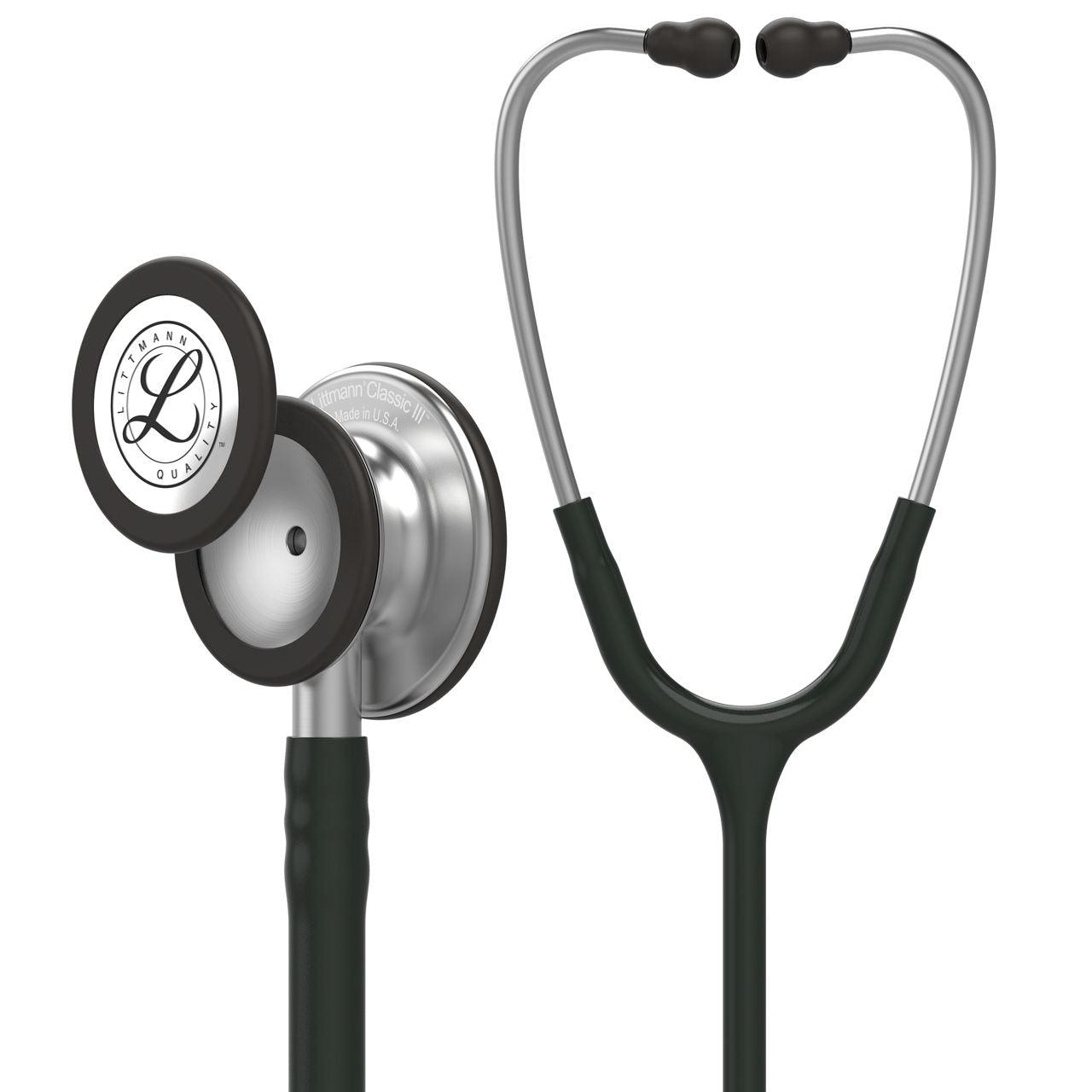 Estetoscopio Littmann Classic III, 5620, Tubo negro, Acabado tubo estandar, Campana acero inoxidable