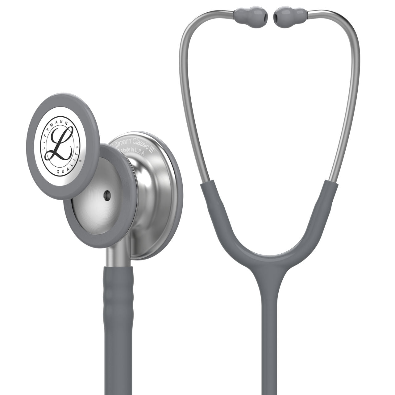 Estetoscopio Littmann Classic III, 5621, Tubo gris, Acabado tubo estandar, Campana acero inoxidable