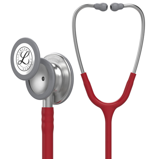 Estetoscopio Littmann Classic III, 5627, Tubo borgoña, Acabado tubo estandar, Campana acero inoxidable