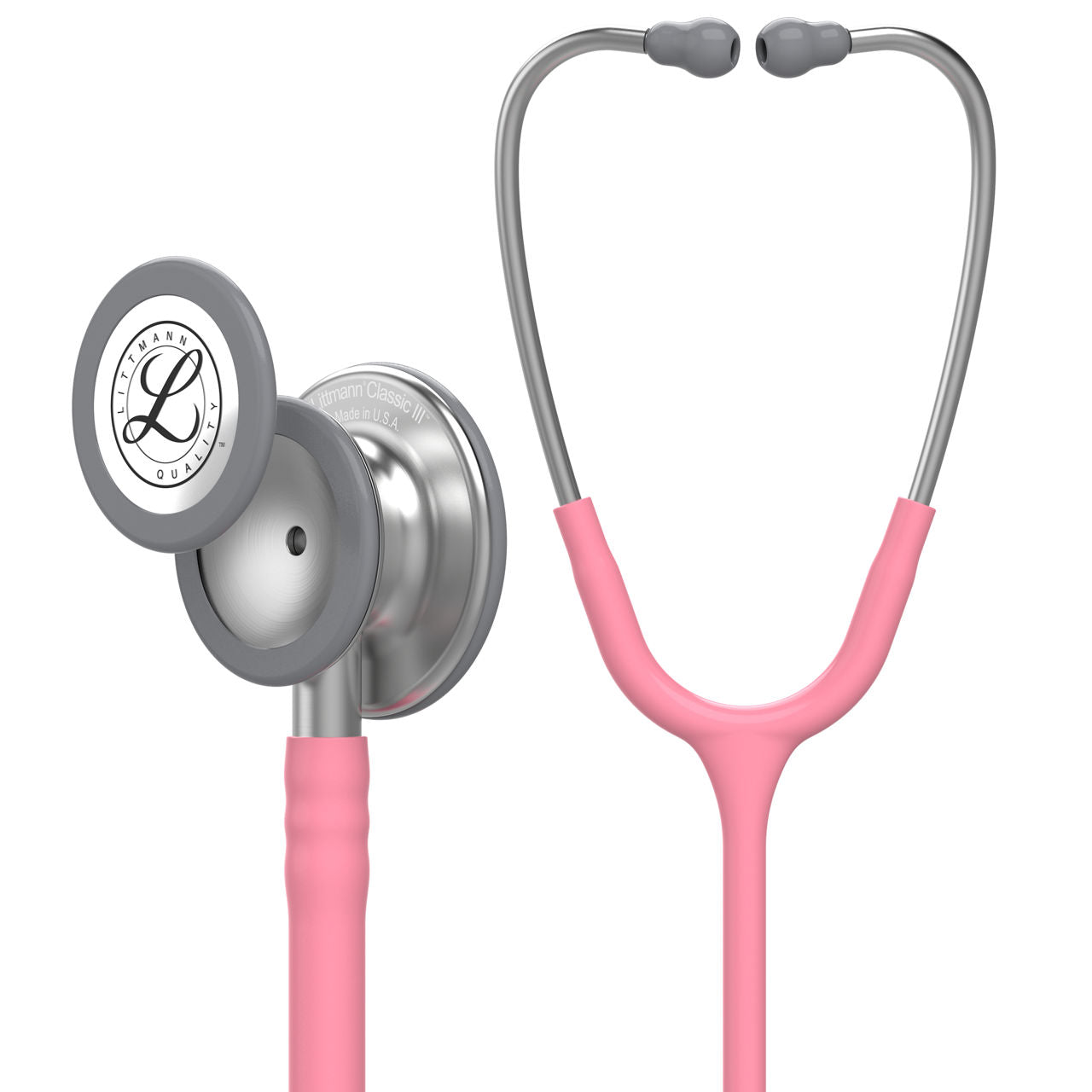 Estetoscopio Littmann Classic III, 5633, Tubo rosa perla, Acabado tubo estandar, Campana acero inoxidable