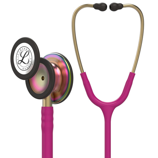 Littmann Classic III Stethoscope, 5806, Raspberry Tube, Rainbow Stainless Steel Finish