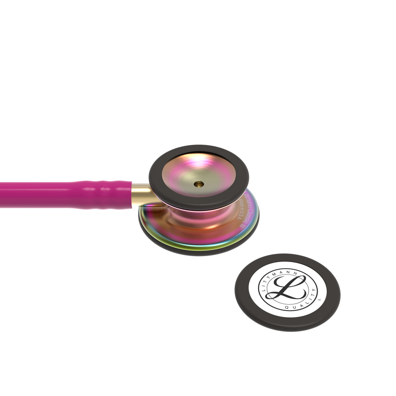 Estetoscopio Littmann Classic III, 5806, Tubo frambuesa, Acabado tubo estandar, Campana arcoiris