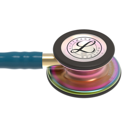 Estetoscopio Littmann Classic III, 5807, Tubo azul caribe, Acabado tubo estandar, Campana arcoiris
