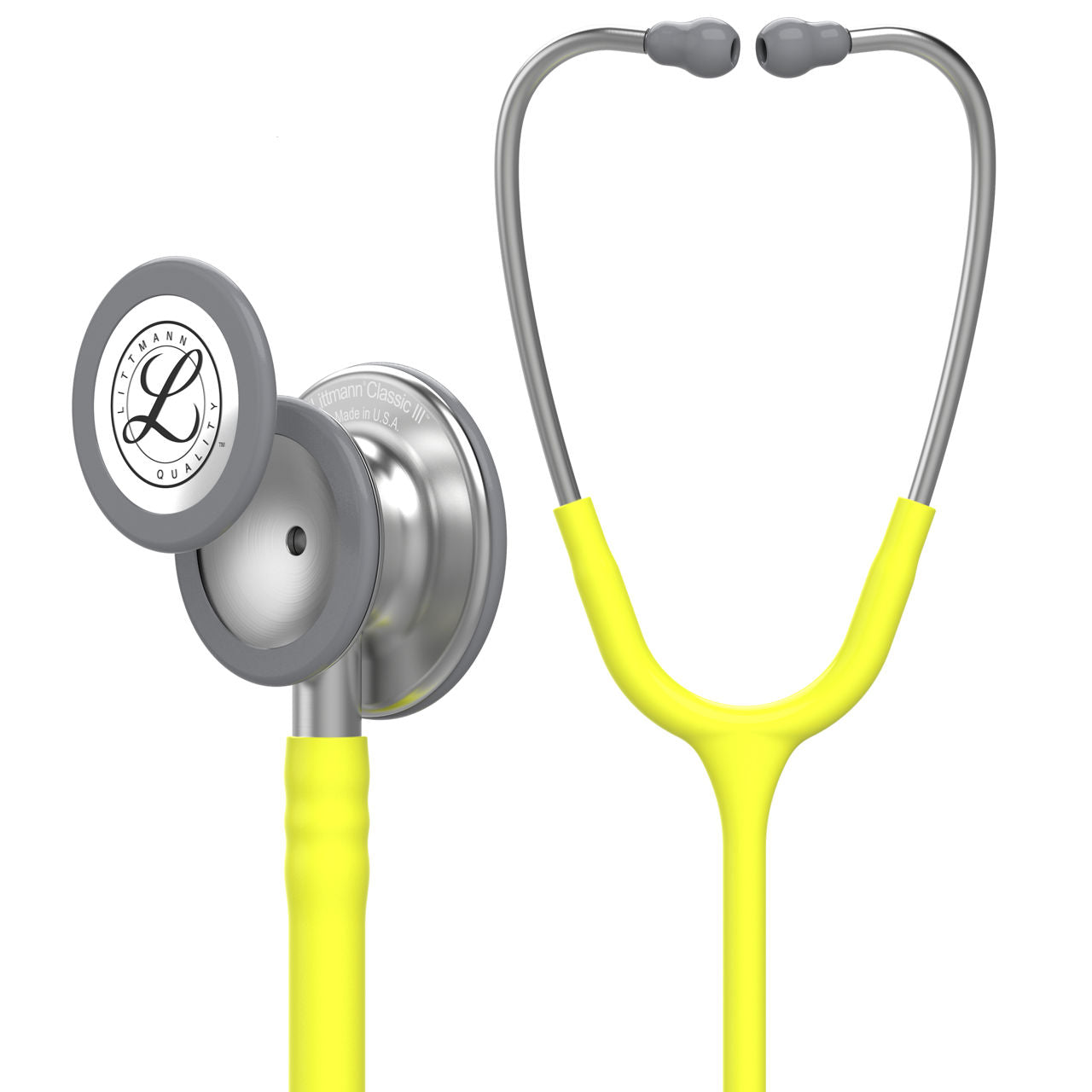 Estetoscopio Littmann Classic III, 5839, Tubo verde limón, Acabado tubo estandar, Campana acero inoxidable