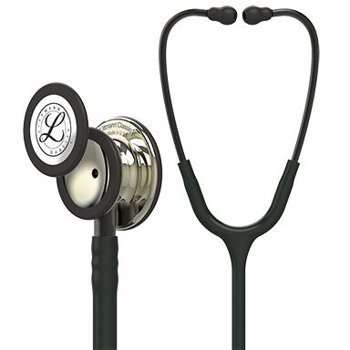 Estetoscopio Littmann Classic III, 5861, Tubo negro, Acabado tubo estandar, Campana champaña alto brillo, Vástago ahumado