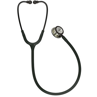 Estetoscopio Littmann Classic III, 5861, Tubo negro, Acabado tubo estandar, Campana champaña alto brillo, Vástago ahumado