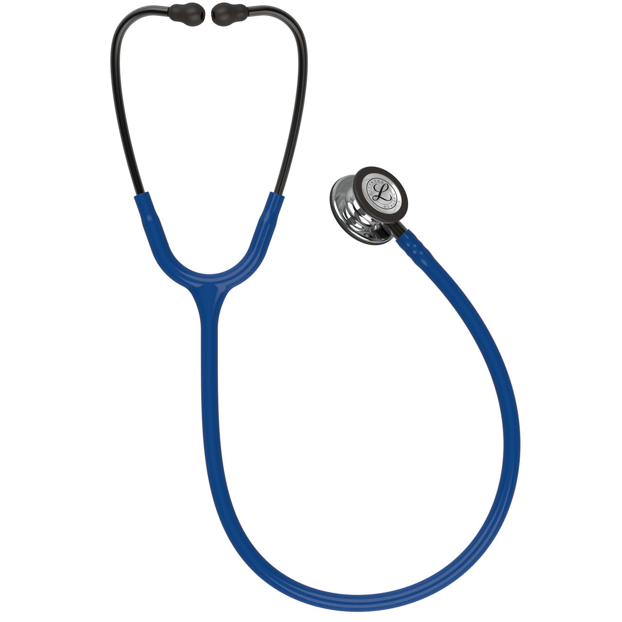 Estetoscopio Littmann Classic III, 5863, Tubo azul marino, Acabado tubo estandar, Campana espejo, Vástago ahumado
