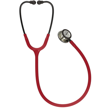 Estetoscopio Littmann Classic III, 5864, Tubo borgoña, Acabado tubo estandar, Campana champaña alto brillo, Vástago ahumado
