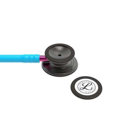Estetoscopio Littmann Classic III, 5872, Tubo turquesa, Acabado tubo estandar, Campana ahumado, Vástago rosa