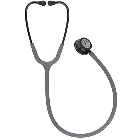 Littmann Classic III Stethoscope, 5873, Gray Tube, Stainless Steel Finish, Smoked Black Eartips
