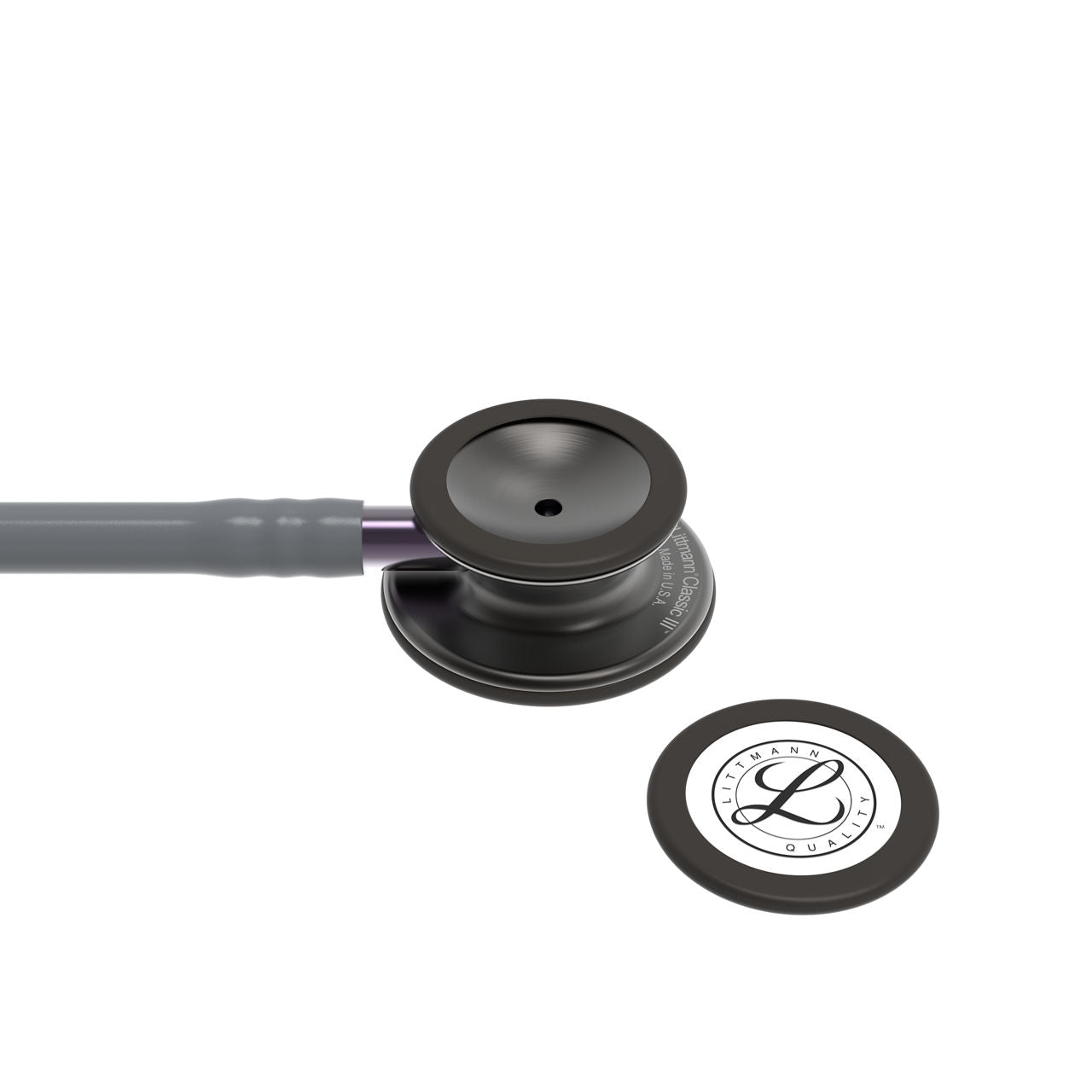 Estetoscopio Littmann Classic III, 5873, Tubo gris, Acabado tubo estandar, Campana ahumado, Vástago gris violeta