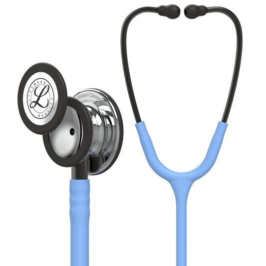 Littmann Classic III Stethoscope, 5959, Caribbean Blue Tube, Mirror-Finish Chestpiece, Smoked Black Headset