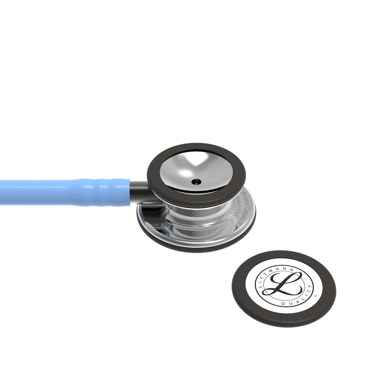 Estetoscopio Littmann Classic III, 5959, Tubo azul cielo, Acabado tubo estandar, Campana espejo, Vástago ahumado