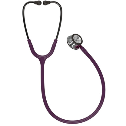 Estetoscopio Littmann Classic III, 5960, Tubo ciruela, Acabado tubo estandar, Campana espejo, Vástago rosa, Auriculares ahumado