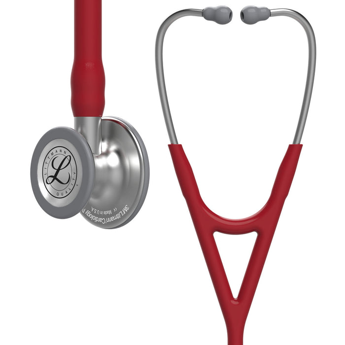 Estetoscopio Littmann Cardiology IV, 6184, Tubo borgoña, Acabado tubo estandar, Campana acero inoxidable