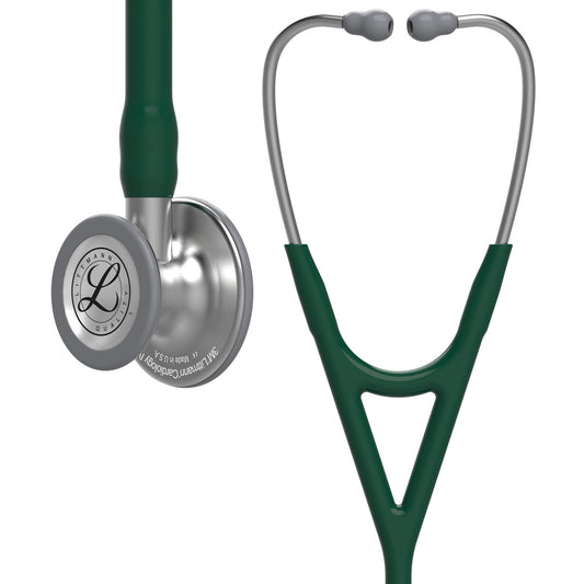 Estetoscopio Littmann Cardiology IV, 6155, Tubo verde cazador, Acabado tubo estandar, Campana acero inoxidable