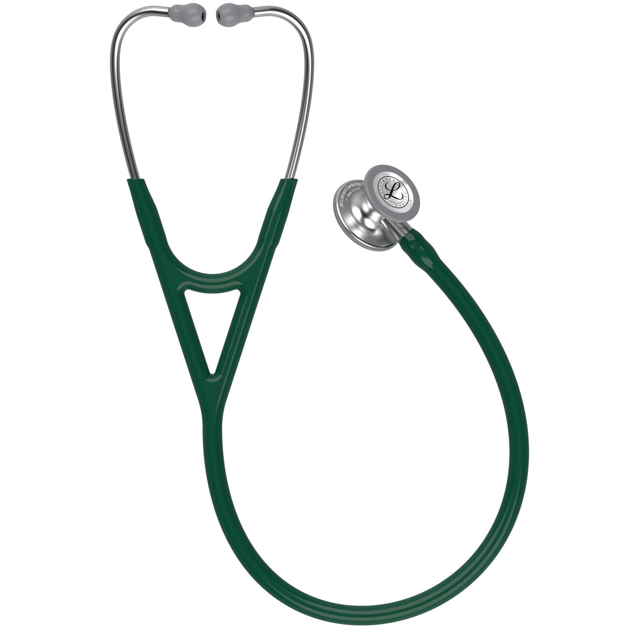 Estetoscopio Littmann Cardiology IV, 6155, Tubo verde cazador, Acabado tubo estandar, Campana acero inoxidable