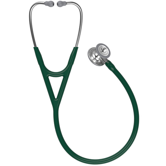 Estetoscopio Littmann Cardiology IV, 6155, Tubo verde cazador, Acabado tubo estandar, Campana acero inoxidable