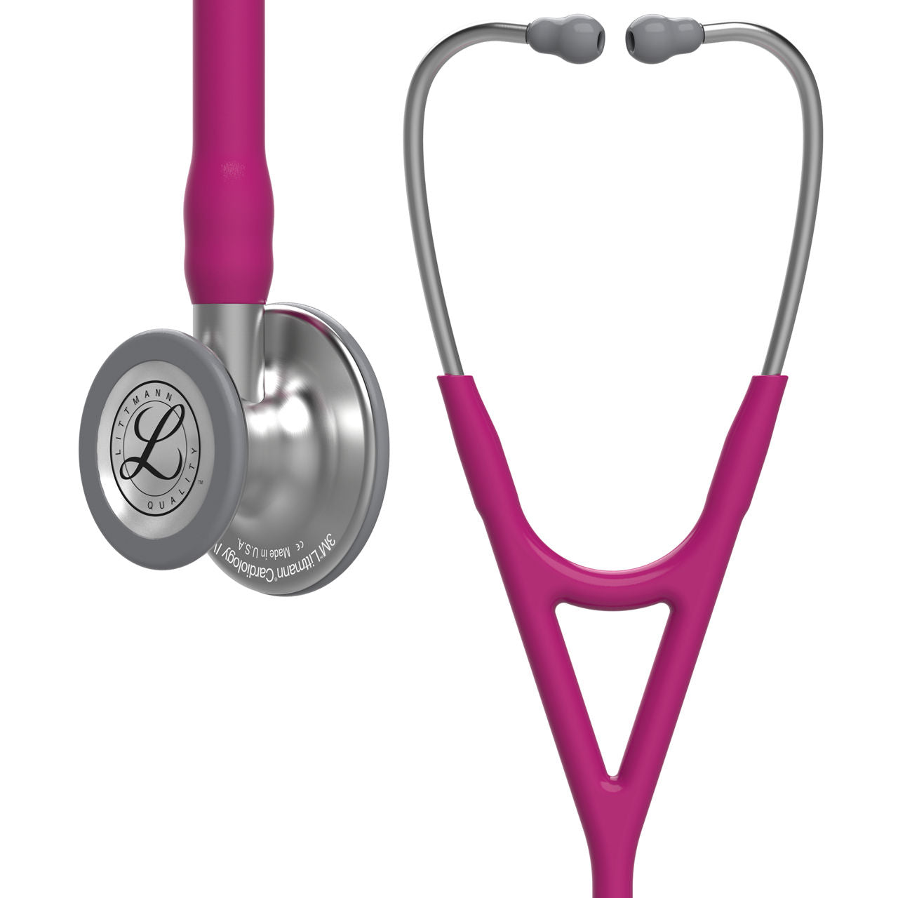Estetoscopio Littmann Cardiology IV, 6158, Tubo frambuesa, Acabado tubo estandar, Campana acero inoxidable, Vástago acero inoxidable