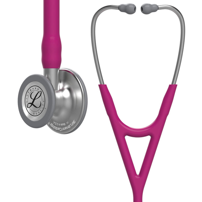 Estetoscopio Littmann Cardiology IV, 6158, Tubo frambuesa, Acabado tubo estandar, Campana acero inoxidable, Vástago acero inoxidable