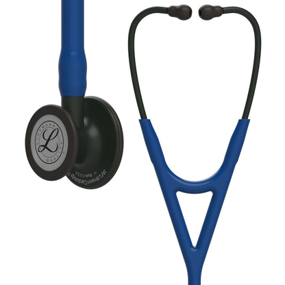 Estetoscopio Littmann Cardiology IV, 6168, Tubo azul marino, Acabado tubo estandar, Campana negro mate, Vástago negro