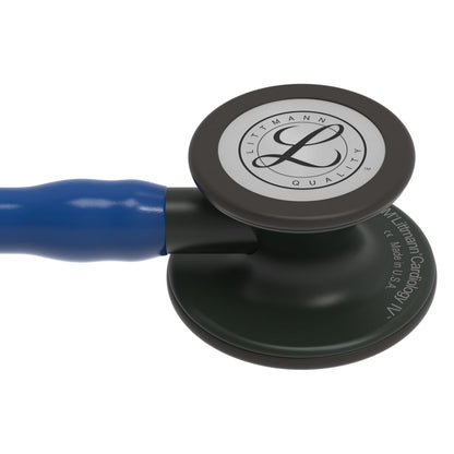 Estetoscopio Littmann Cardiology IV, 6168, Tubo azul marino, Acabado tubo estandar, Campana negro mate, Vástago negro