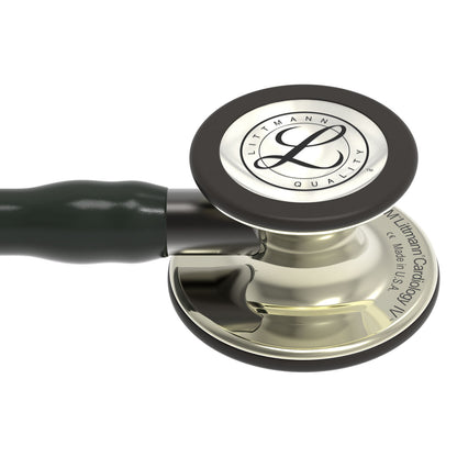 Estetoscopio Littmann Cardiology IV, 6179, Tubo negro, Acabado tubo estandar, Campana champaña alto brillo, Vástago ahumado