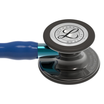 Estetoscopio Littmann Cardiology IV, 6202, Tubo azul marino, Acabado tubo estandar, Campana ahumado alto brillo, Vástago azul