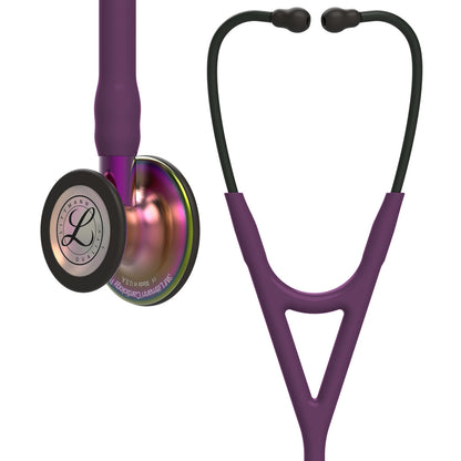 Estetoscopio Littmann Cardiology IV, 6205, Tubo ciruela, Acabado tubo estandar, Campana arcoiris, Vástago violeta