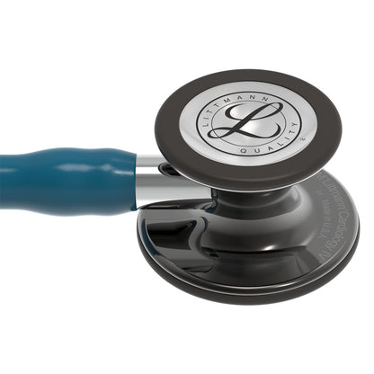 Estetoscopio Littmann Cardiology IV, 6234, Tubo azul caribe, Acabado tubo estandar, Campana ahumado alto brillo, Vástago espejo