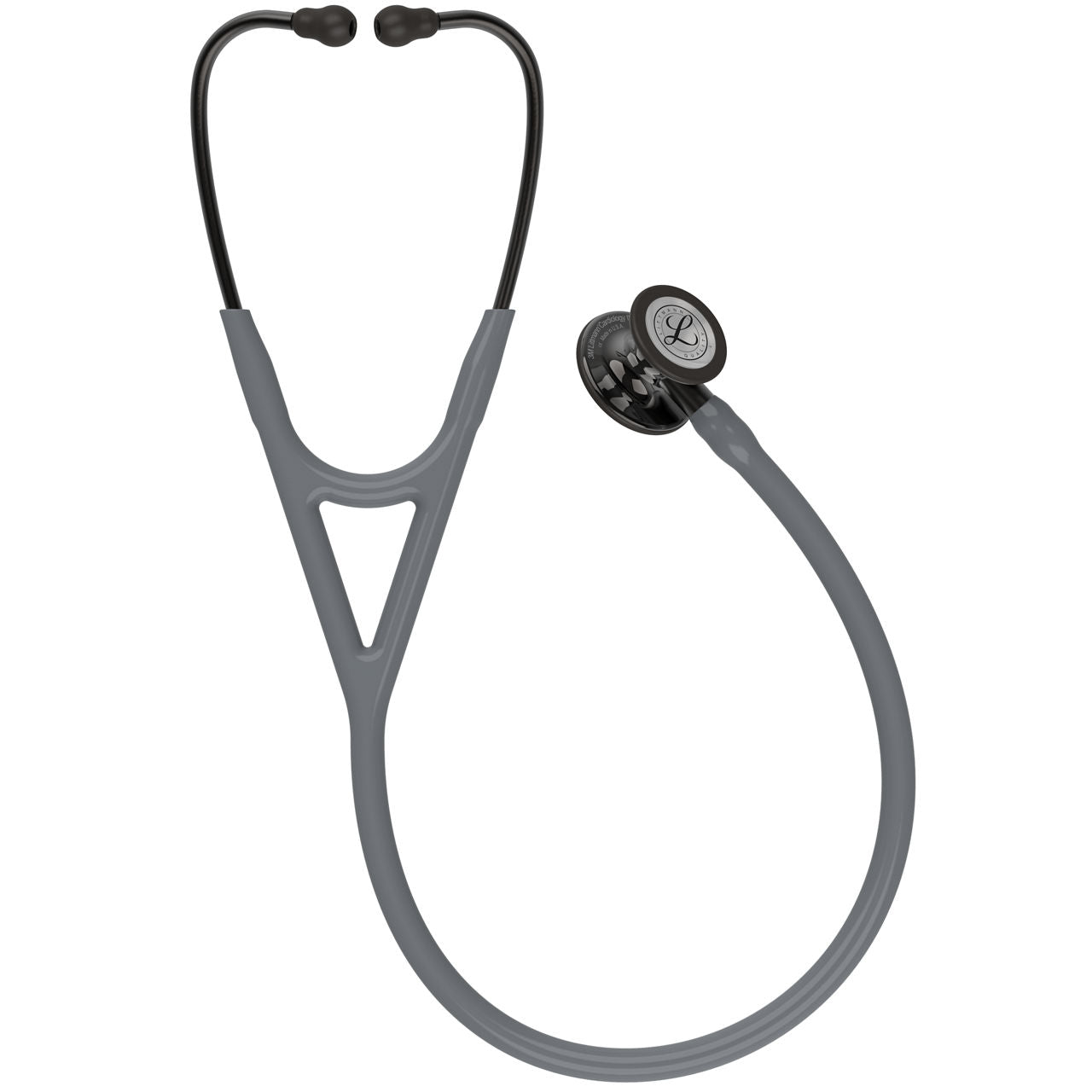 Estetoscopio Littmann Cardiology IV, 6238, Tubo gris, Acabado tubo estandar, Campana ahumado alto brillo, Vástago ahumado