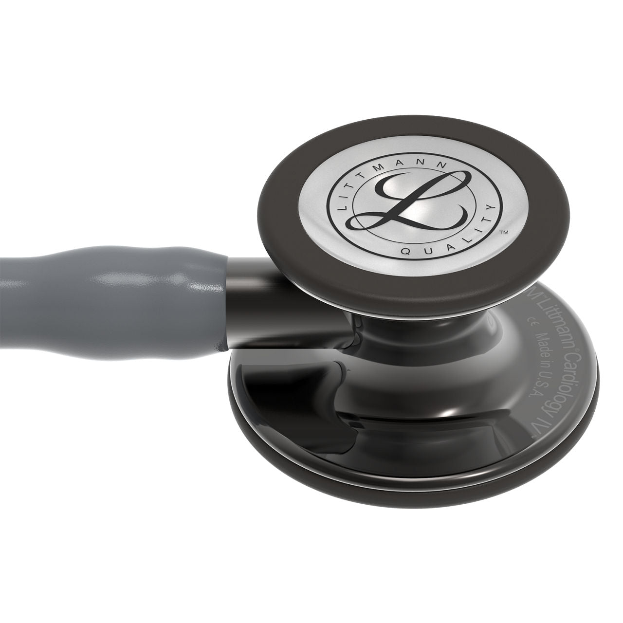 Estetoscopio Littmann Cardiology IV, 6238, Tubo gris, Acabado tubo estandar, Campana ahumado alto brillo, Vástago ahumado