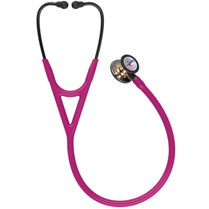 Estetoscopio Littmann Cardiology IV, 6241, Tubo frambuesa, Acabado tubo estandar, Campana arcoiris alto brillo, Vástago ahumado