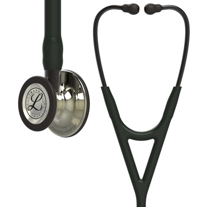 Estetoscopio Littmann Cardiology IV, 6179, Tubo negro, Acabado tubo estandar, Campana champaña alto brillo, Vástago ahumado
