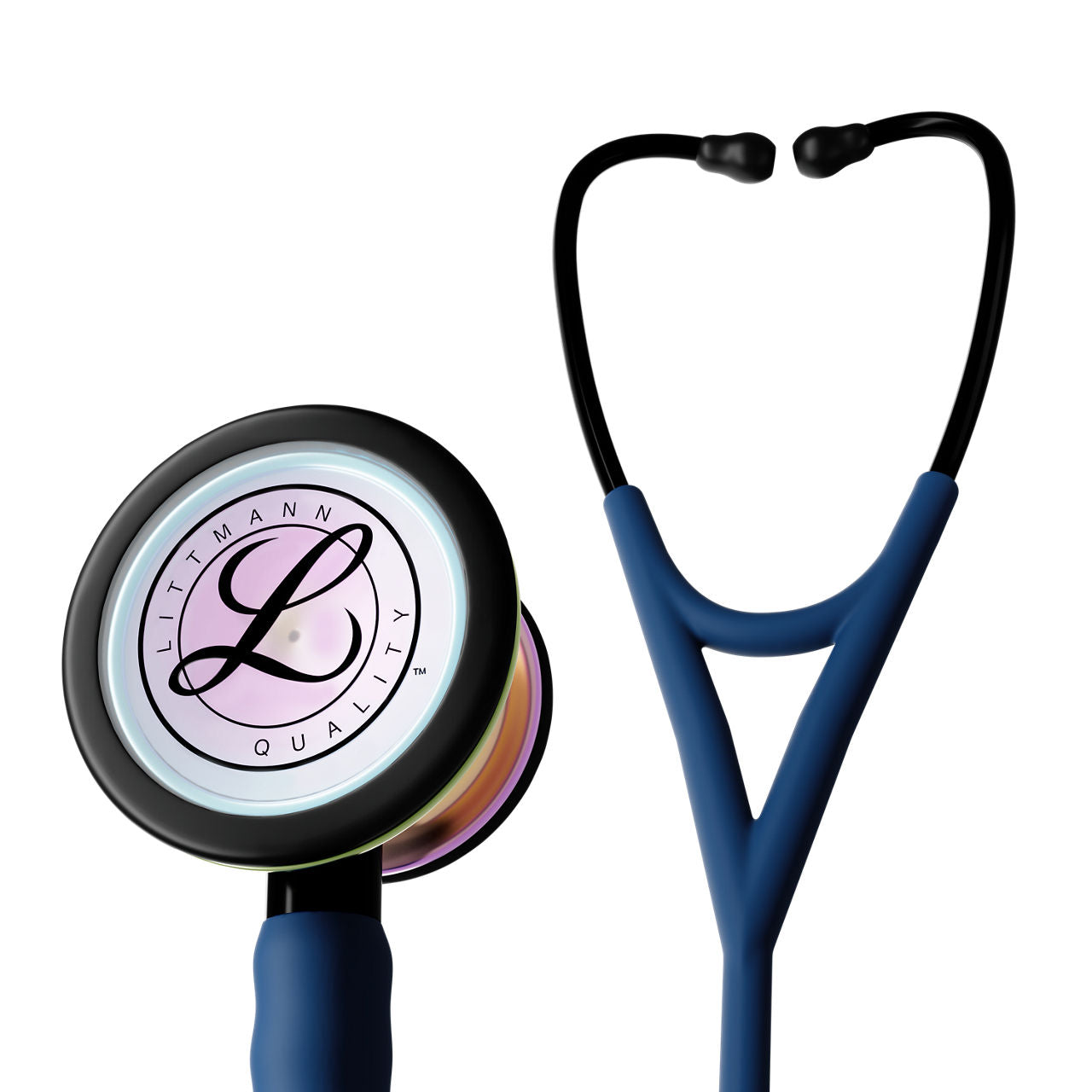 Estetoscopio Littmann Cardiology IV, 6242C, Tubo azul marino, Acabado tubo satinado, Campana arcoiris alto brillo